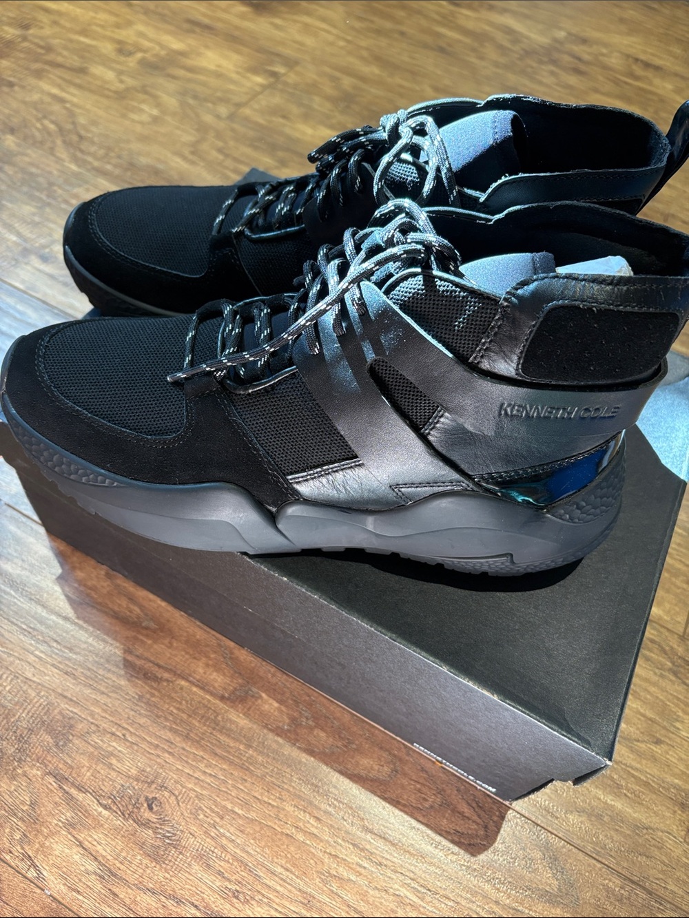 Kenneth Cole Men's Black High-Top Maddox Hiker Sneakers